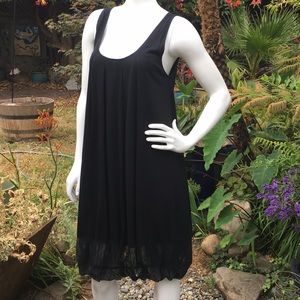 DONNA KARAN Black Shift w/Sheer Bottom Panel NWOT